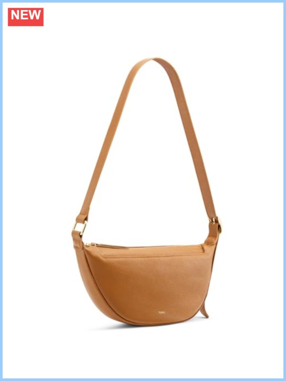 Genuine Pebbled Cowhide Leather Crossbody Sling Bag Adjustable Strap